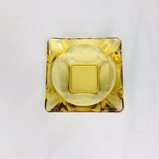 Vintage Amber Small Ashtray Glass
