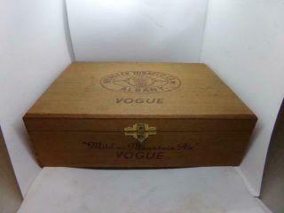 Vintage Webster Wood Dovetailed Cigar Tobacco Box Vogue Albany York