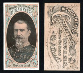 Mr M Arbuckle 1870 - 1880 Between The Acts Bravo Cigarettes N342 Tobacco Card