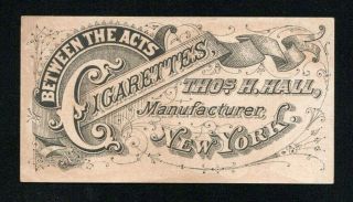 MR M ARBUCKLE 1870 - 1880 Between the Acts Bravo Cigarettes N342 Tobacco Card 3
