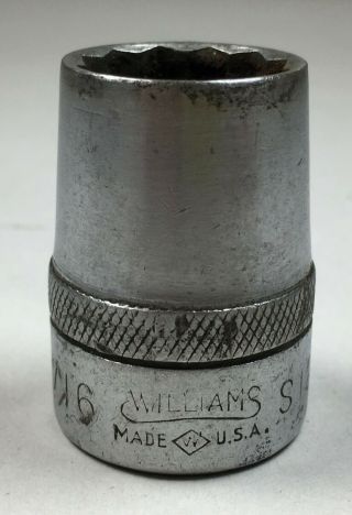 Vintage Williams Tools S1222 - 11/16 " Chrome Socket 1/2 " Drive 12 Point Usa