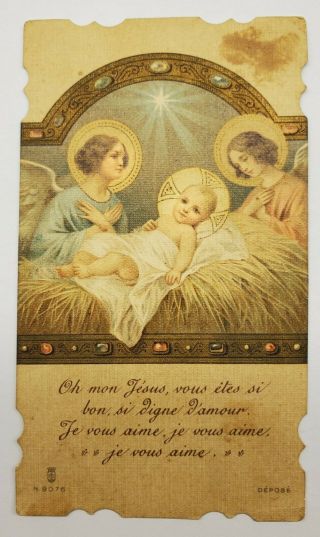 Vintage Prayer Card French I Love You Je Vous Aime Catholic Christian Ephemera