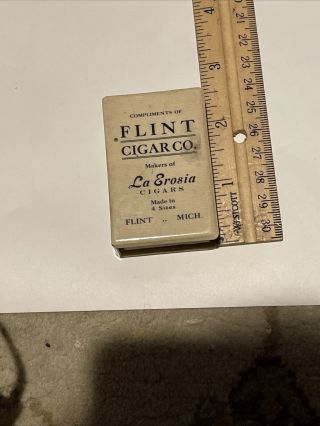 Flint Cigar Co Vintage Antique Celluloid Matchbox Holder
