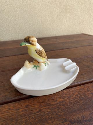 1950’s Vintage Hand Painted Pottery Kookaburra Ashtray In Grace Seccombe Style