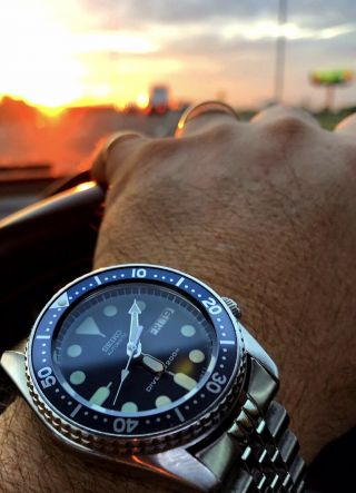 Classic Blue Modded Seiko Skx013 Day/date Automatic Mens Diver Watch -