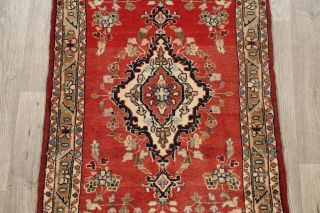 Vintage Geometric Traditional Runner Rug Hand - knotted Wool Oriental 3x9 Carpet 4