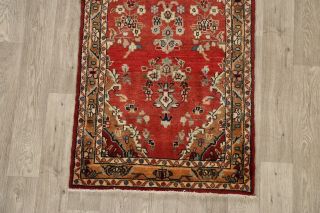Vintage Geometric Traditional Runner Rug Hand - knotted Wool Oriental 3x9 Carpet 5