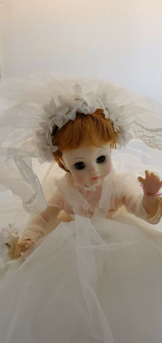 Vintage Madame Alexander Doll - Bride 1570 Rare Auburn Hair Blue Eyes Boxed