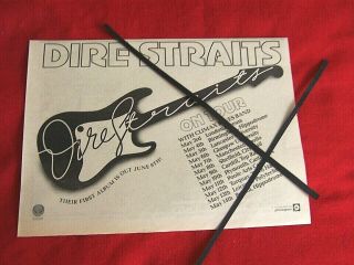 Dire Straits 1979 Vintage Gig Concert Tour Advert