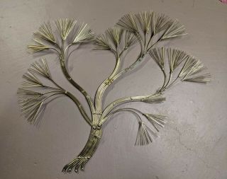 C.  JERE SIGNED BRONZE PINE TREE BRANCH WALL SCULPTURE 5