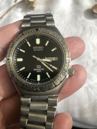 Pre - Owned Seiko Sq Quartz Sports 100 Dive Watch 7123 - 8219,  Needs Battery