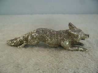 Quality Solid Silver Fox Figure Paperweight,  London 1896