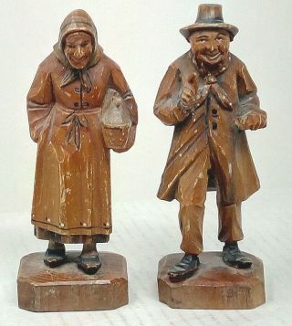 Vintage Pair Black Forest Figurines Man & Woman Couple