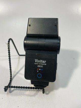 Vtg Vivitar Auto Thyristor 2800 Universal Flash Fits Nikon Pentax Canon Cameras
