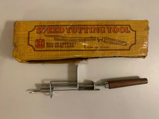 Vintage 1970s Rug Crafters Speed Tufting Tool With Instructions Gauge