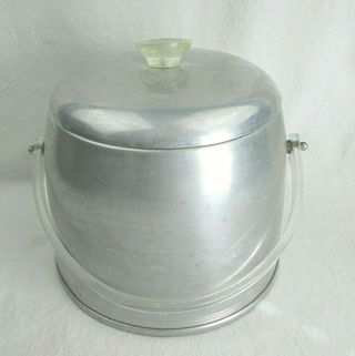 Vintage Barware Mid Century Modern Kromex Lucite Aluminum Covered Ice Bucket