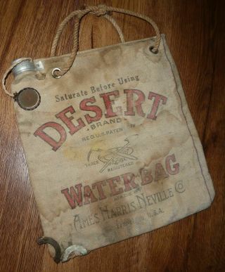 Vintage Desert Camping Water Bag Canvas San Francisco