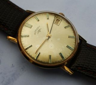 Vintage Gents Swiss Made Gold Plated Rotary Watch C1970s