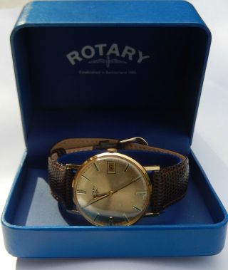 Vintage Gents Swiss Made Gold Plated Rotary Watch c1970s 2