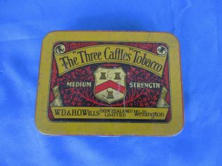 Vintage Three Caftles Tobacco Tin Can Zealand (1698)