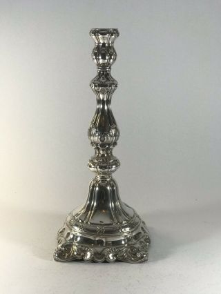 Antique Large 33.  5cm Solid Silver Candlestick Russian 19th Century