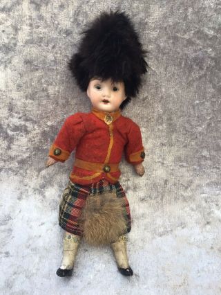 Antique Miniature Bisque Head Doll Scottish Boy Germany