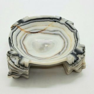 Vintage Aztec Marble Ashtray 3.  5 Inch Ash Tray