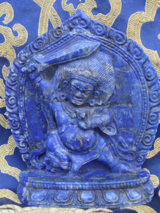 Antique Master Quality Handmade Lapis Tibetan Khadgapani Acala Buddha,  Nepal