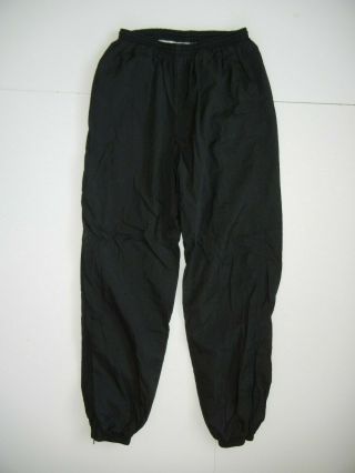 Vtg 90s Nike Swoosh Black Nylon Windbreaker Pants Track Gym Running Sz Women 