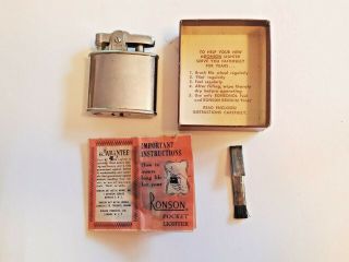 Vintage Ronson Pocket Lighter With Box And Paperwork