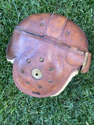 Killer Antique Vintage All Leather Rawlings 1920s Football Helmet Old Adult Size
