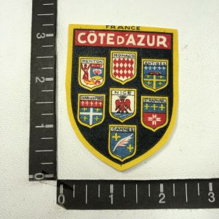 Vintage Thin Canvas Style The French Riviera Cote D - Azur France Patch S08y