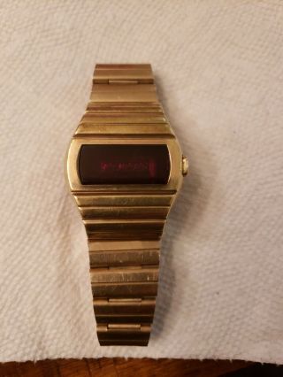 Vintage 1973 Hamilton Pulsar P2 Led Watch 14k Gold Ep
