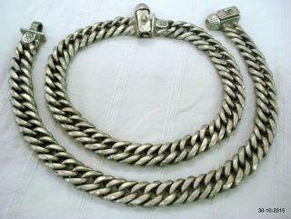 Vintage Antique Tribal Old Silver Anklet Feet Bracelet Ankle Chain Necklace