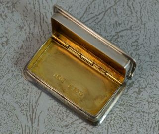 Vintage English Sterling Silver CASTLE TOP Snuff or Pill Box 3