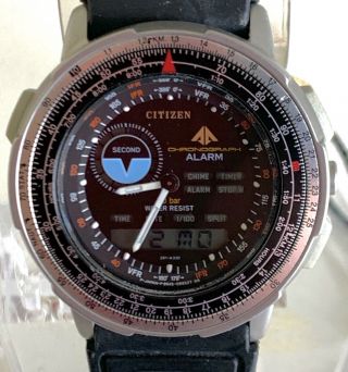 Rare Vintage Citizen Watch Chronograph Analog And Digital Gn - 4 - S Old Stock