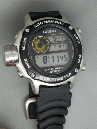 Rare Casio Vintage Digital Watch Diver Scuba Depth Meter 200m Dep - 510 982 Memory