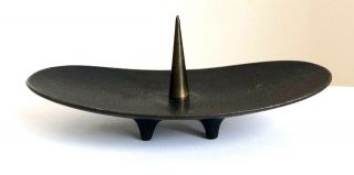 Vintage Carl Aubock Ii,  Vienna - Patinated Brass Footed Candleholder - 1950 