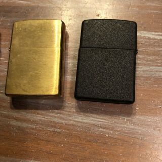 3 Vintage Zippo Lighters - Two Solid Brass.  All Spark 3