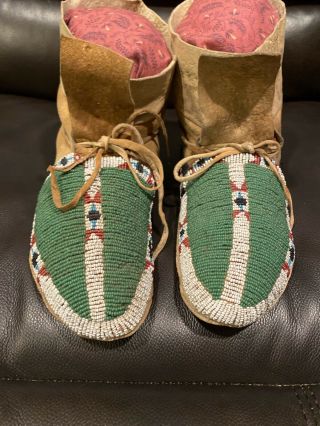 Sioux Moccasins Antique Early 1900 