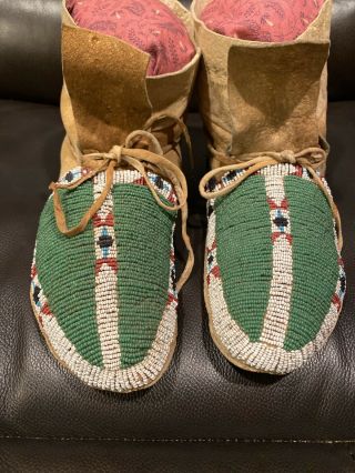 SIOUX MOCCASINS Antique Early 1900 ' s 2