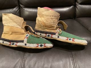 SIOUX MOCCASINS Antique Early 1900 ' s 5