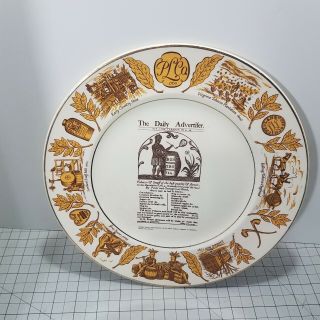 Early American History Of P.  Lorillard Tobacco Company Commemorative Plate 1954