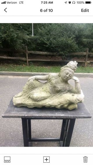 Large Antique Buddhist Hand - Carved Marble Statue.