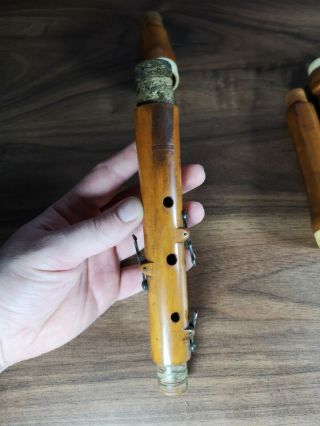 Antique Boxwood Flute Six Key by William Henry Potter Woodwind Instrument 3