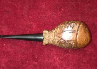 Vintage Danco Smoking Pipe Hand Carved Fish Design Imported Briar