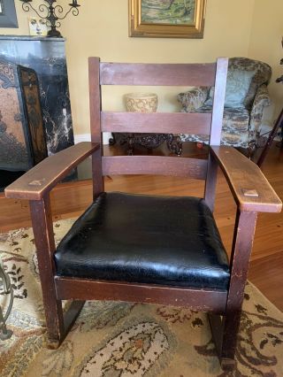 Antique Craftsman Mission Oak Stickley Rocker Rocking Chair Finish