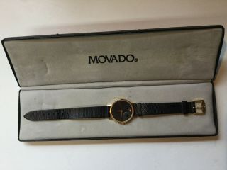 Vintage Movado Museum Men’s Gold Tone Quartz Watch 87.  33.  882