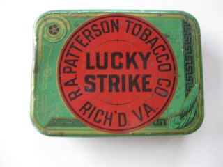 Vintage R.  A.  Patterson Tobacco Co.  Richmond Va Lucky Strike Cut Plug Tin