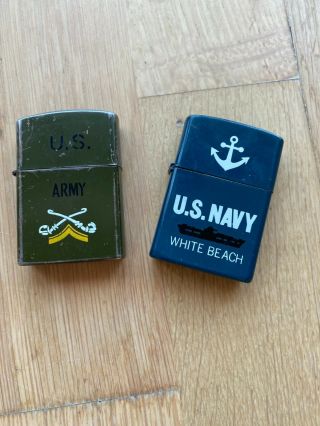 Vintage 80’s ‘army & Navy’ Zippo Lighters From The Good Old Usa